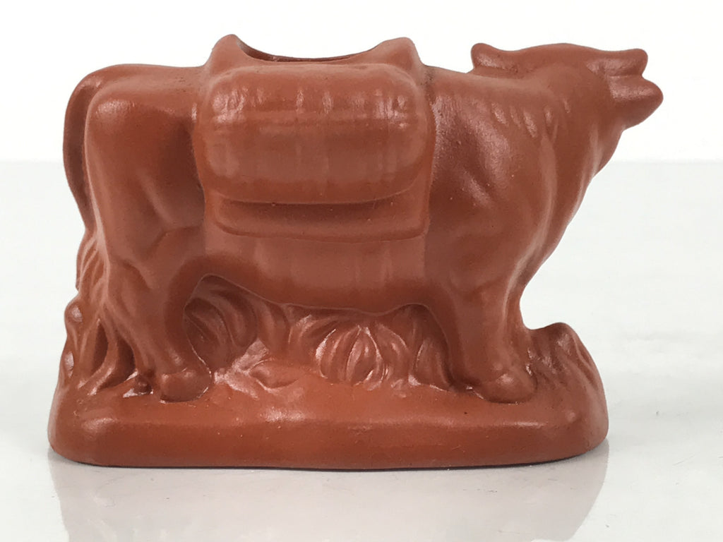 Japanese Ceramic Tokoname Cow Toothpick Holder Youjitate Zodiac Figurine Y536