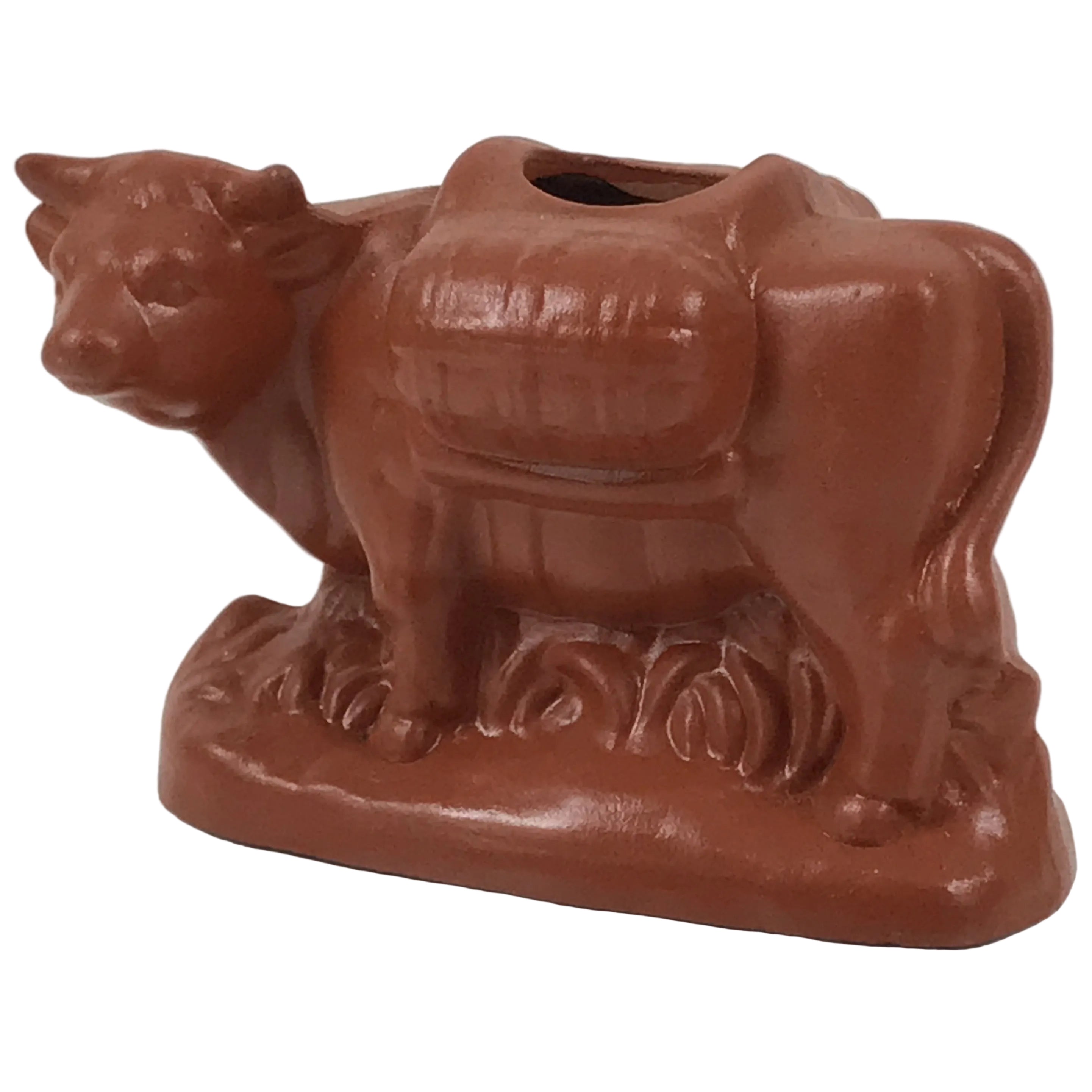 Japanese Ceramic Tokoname Cow Toothpick Holder Youjitate Zodiac Figurine Y536