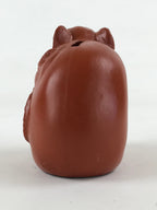 Japanese Ceramic Tokoname ware Zodiac Decoration Mouse Piggy Bank Red Clay BD898