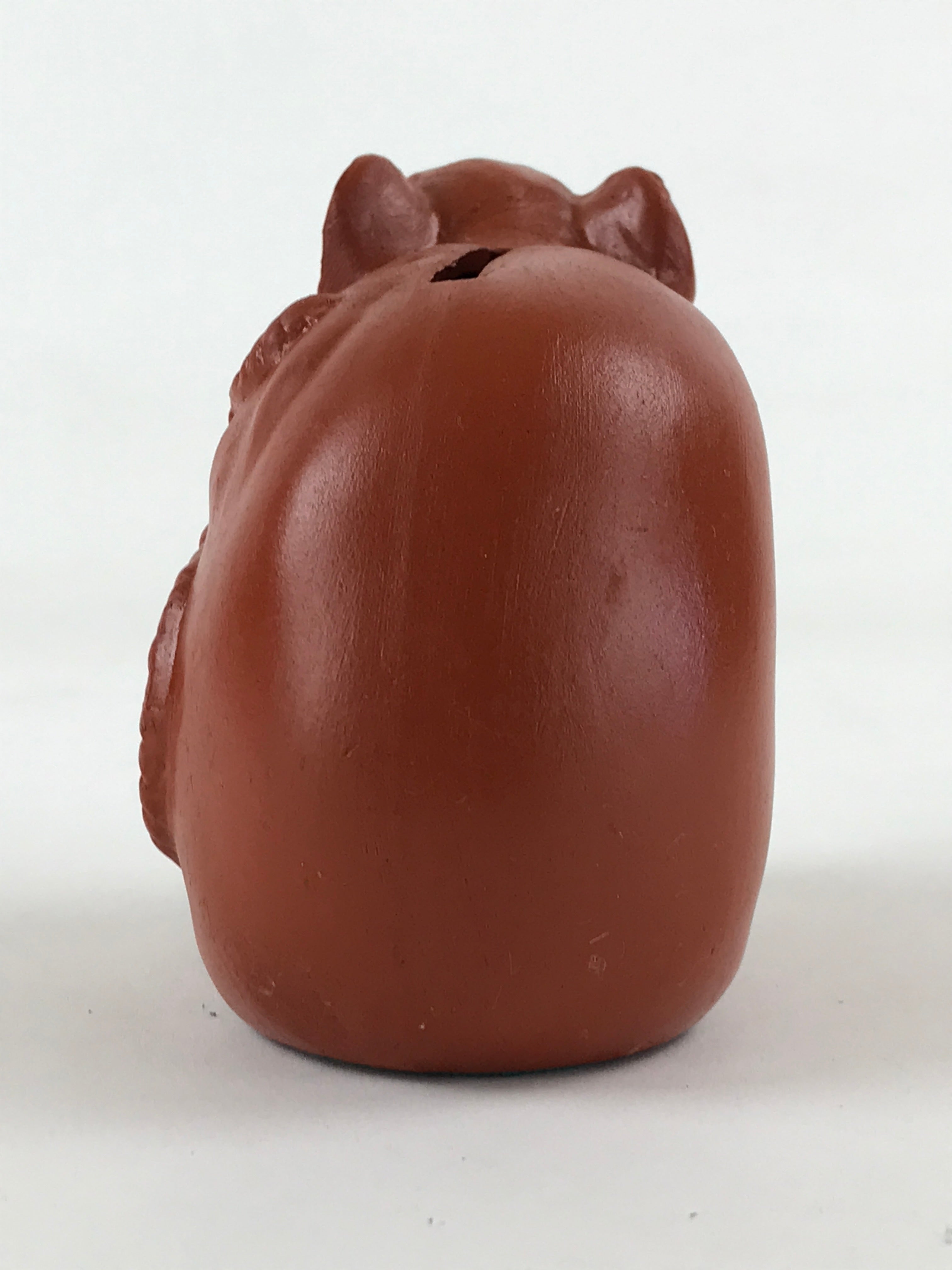 Japanese Ceramic Tokoname ware Zodiac Decoration Mouse Piggy Bank Red Clay BD898