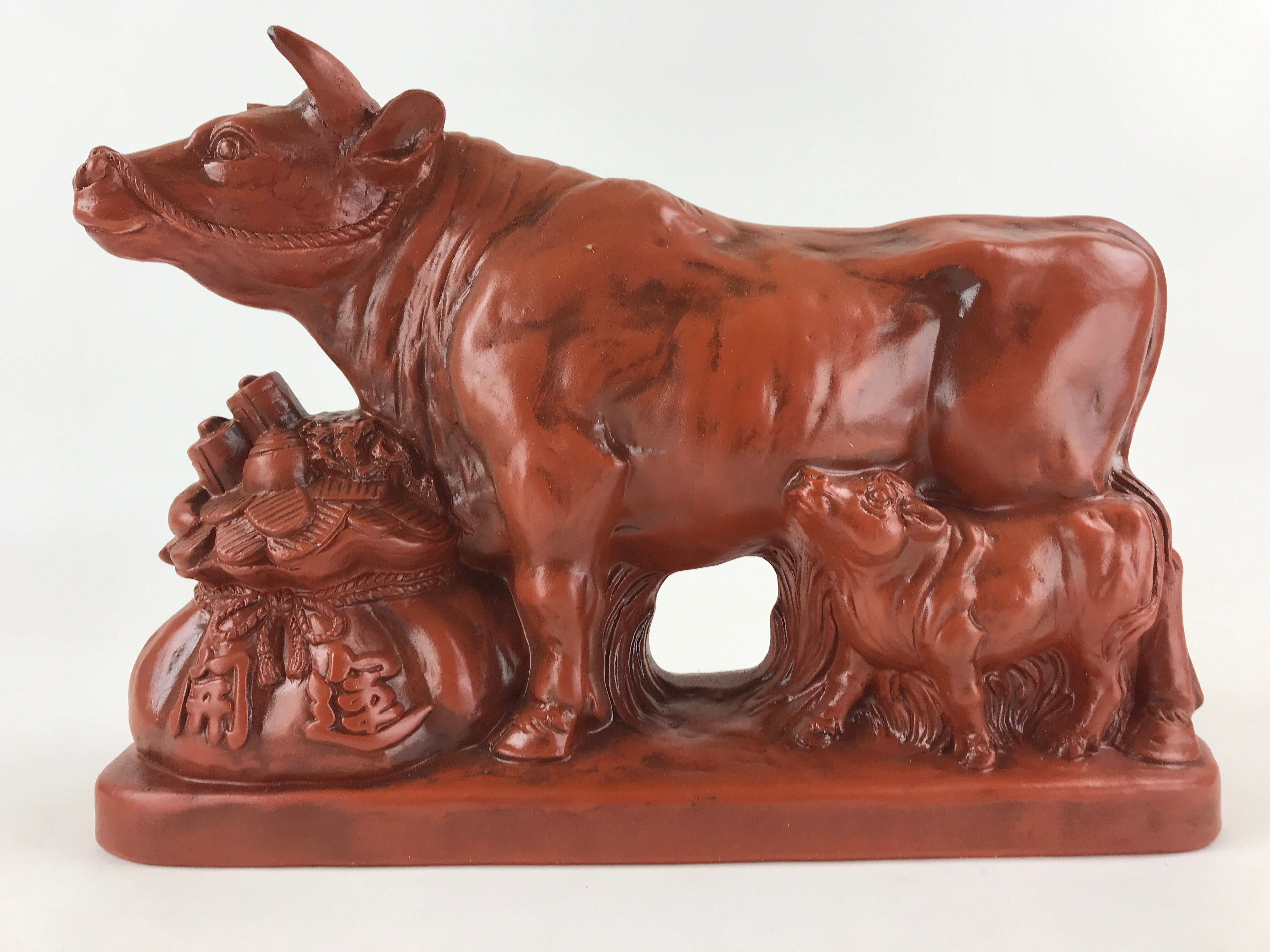 Japanese Ceramic Tokoname ware Zodiac Decoration Vtg Cow Figurine BD908