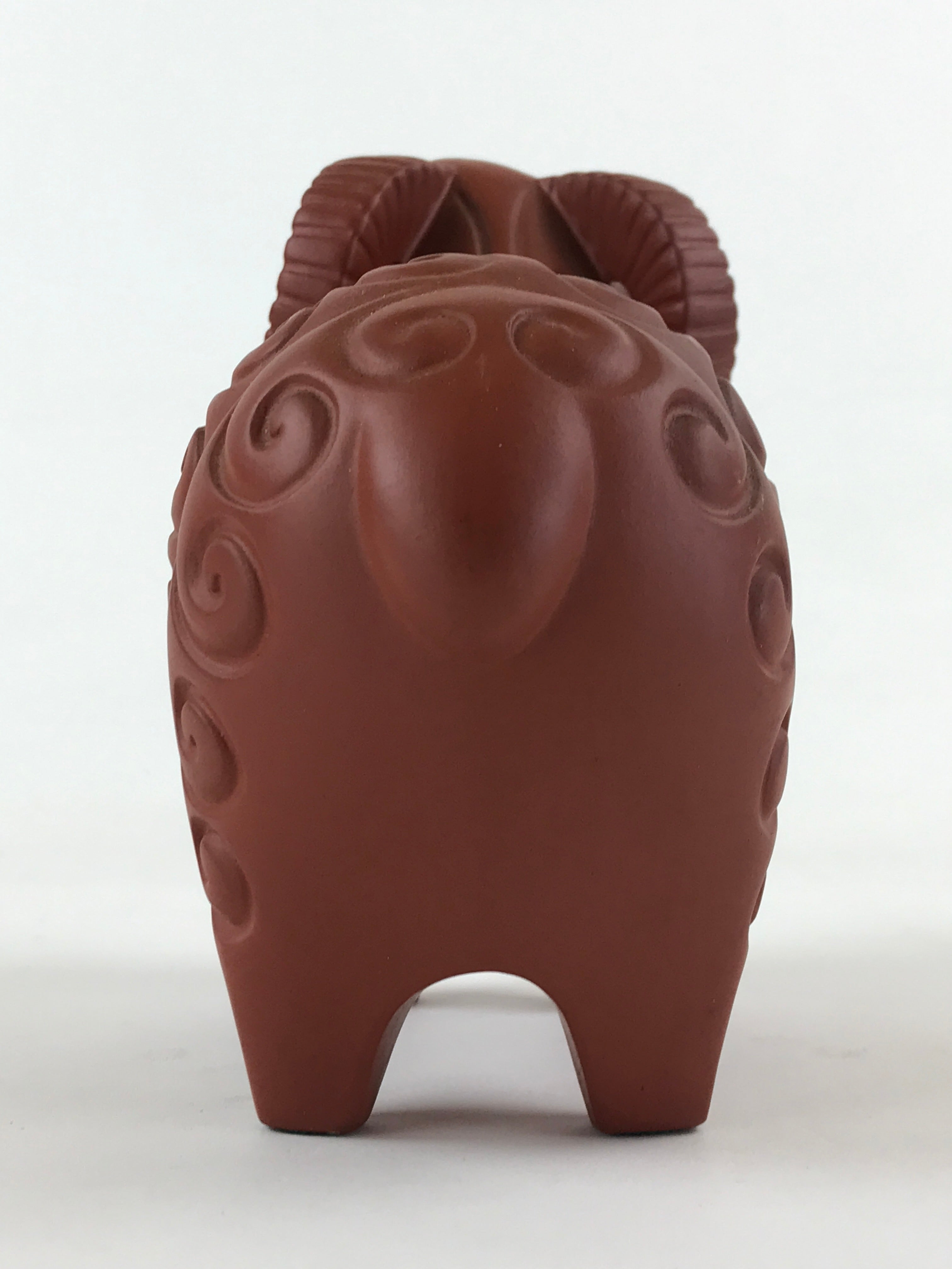 Japanese Ceramic Tokoname ware Zodiac Decoration Vtg Sheep Statue Red Clay BD896