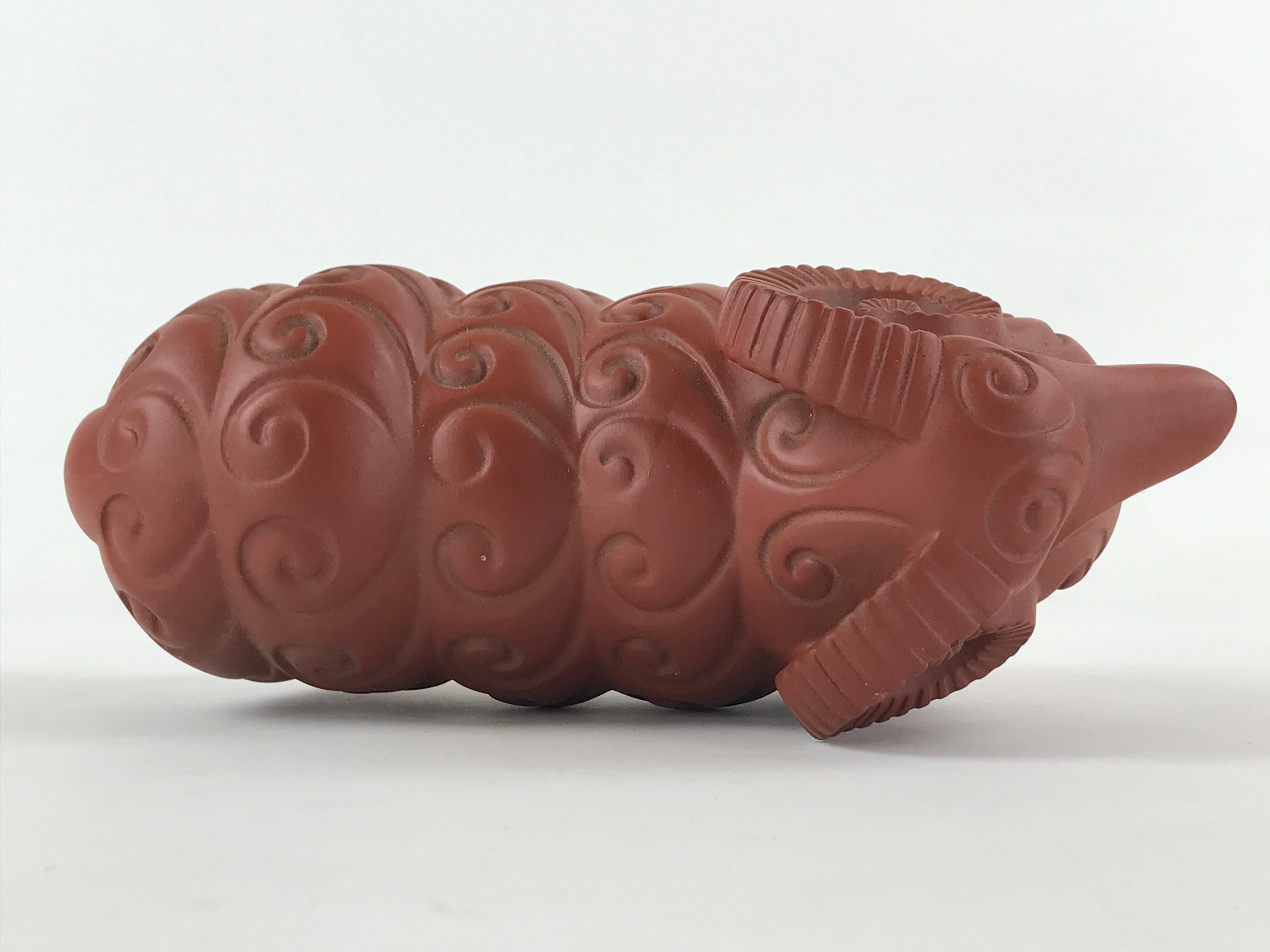 Japanese Ceramic Tokoname ware Zodiac Decoration Vtg Sheep Statue Red Clay BD896