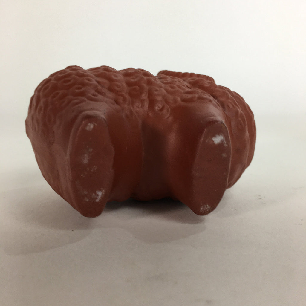 Japanese Ceramic Tooth Pick Stand Figurine Vtg Pottery Red Clay Sheep KF565