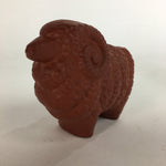 Japanese Ceramic Tooth Pick Stand Figurine Vtg Pottery Red Clay Sheep KF565