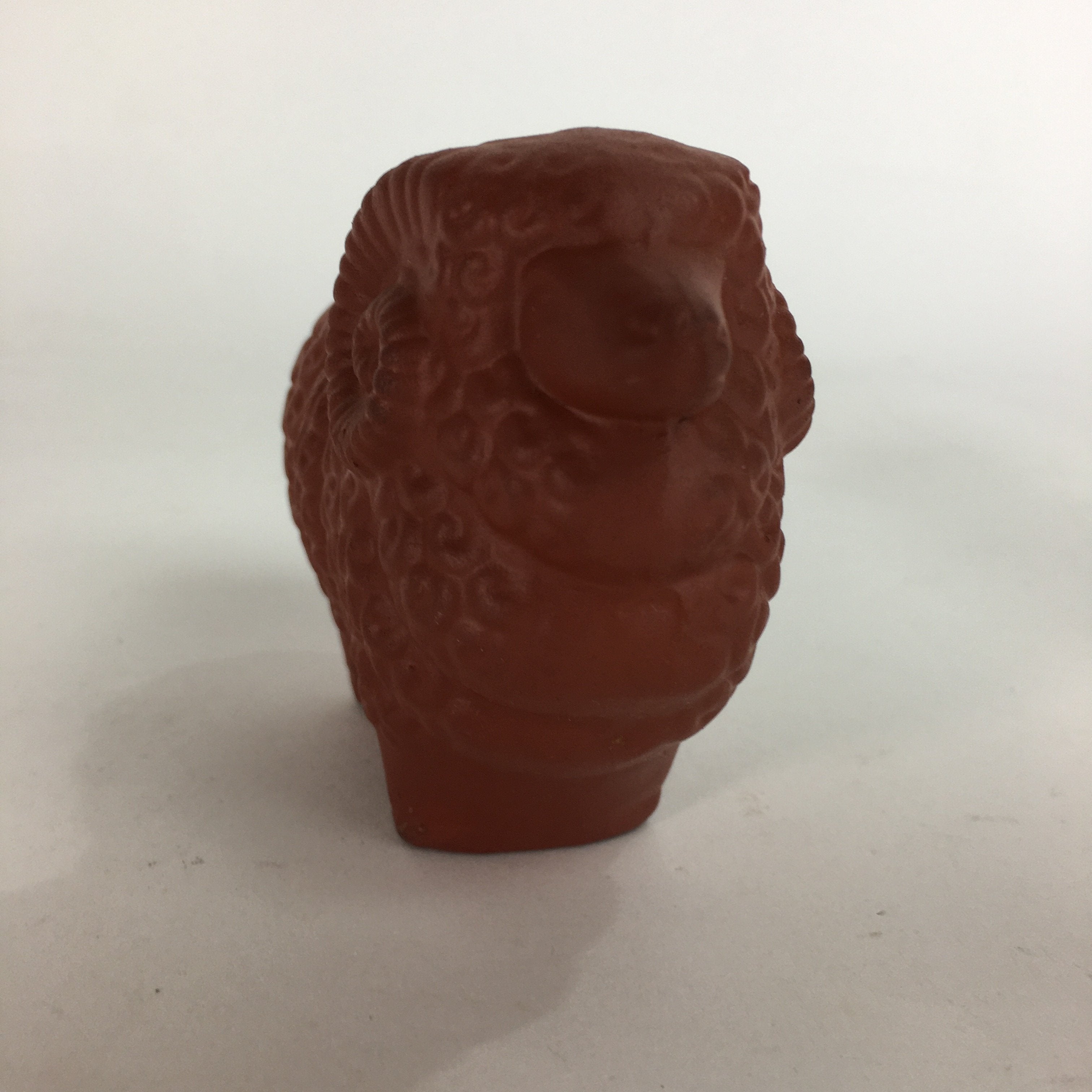 Japanese Ceramic Tooth Pick Stand Figurine Vtg Pottery Red Clay Sheep KF565