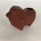 Japanese Ceramic Tooth Pick Stand Figurine Vtg Pottery Red Clay Sheep KF565