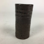 Japanese Ceramic Toothpick Holder Vtg Pottery Cylindrical Brown Yakimono PP847