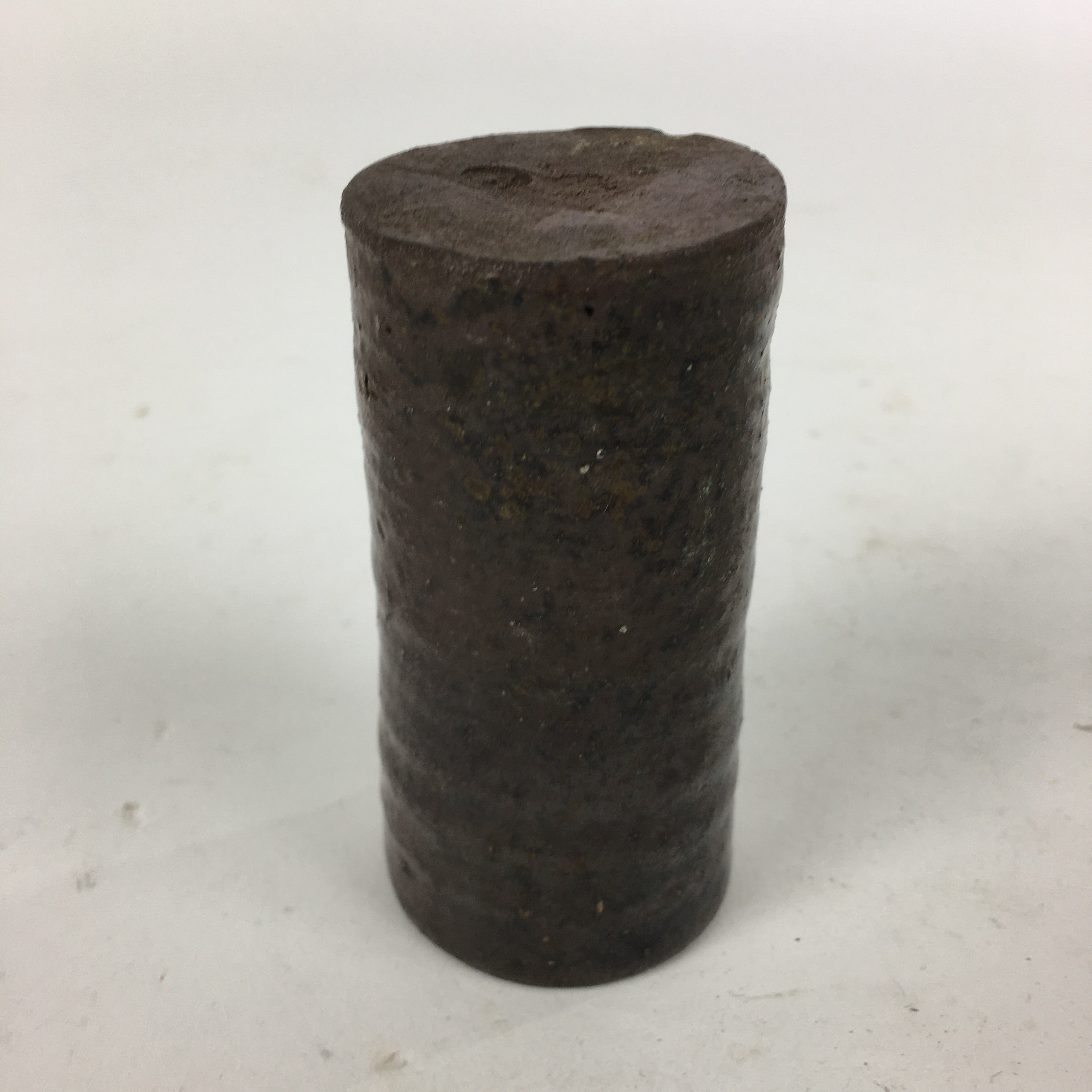 Japanese Ceramic Toothpick Holder Vtg Pottery Cylindrical Brown Yakimono PP847