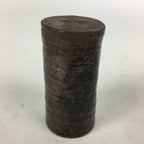 Japanese Ceramic Toothpick Holder Vtg Pottery Cylindrical Brown Yakimono PP847