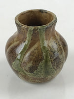 Japanese Ceramic Toothpick holder Vtg Pottery Yakimono Brown Green Glaze PY447