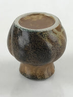 Japanese Ceramic Toothpick holder Vtg Pottery Yakimono Brown Green Glaze PY447