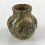 Japanese Ceramic Toothpick holder Vtg Pottery Yakimono Brown Green Glaze PY447