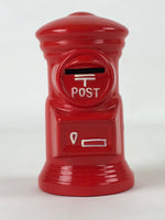 Japanese Ceramic Traditional Mailbox Piggy Bank Vtg Chokin Bako Statue Red BD942