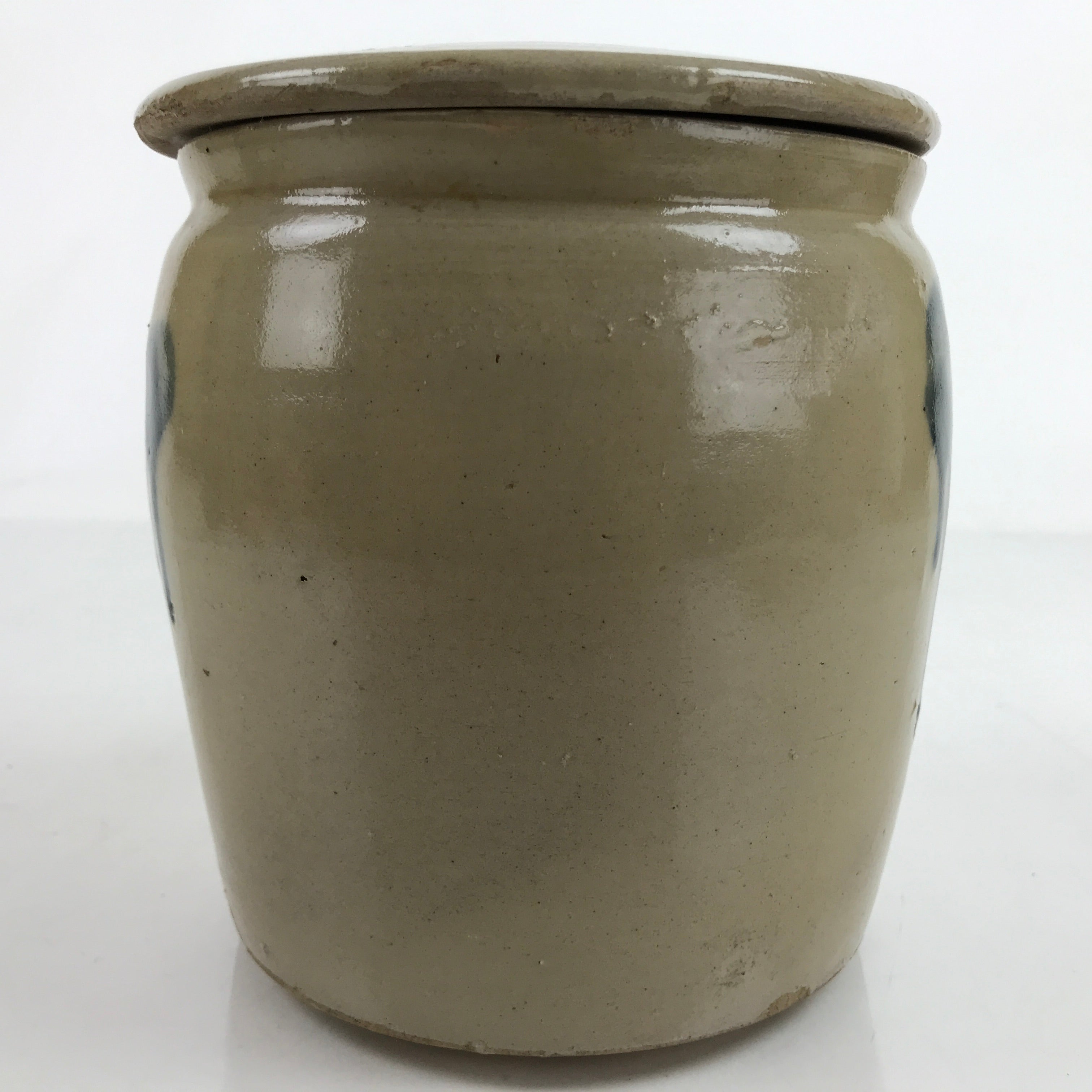 Japanese Ceramic Umeboshi Pickling Jar Tsubo Vtg Pickled Plum Storage Gray Y8