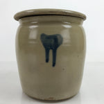 Japanese Ceramic Umeboshi Pickling Jar Tsubo Vtg Pickled Plum Storage Gray Y8