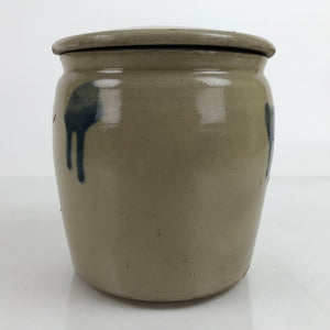 Japanese Ceramic Umeboshi Pickling Jar Tsubo Vtg Pickled Plum Storage Gray Y8