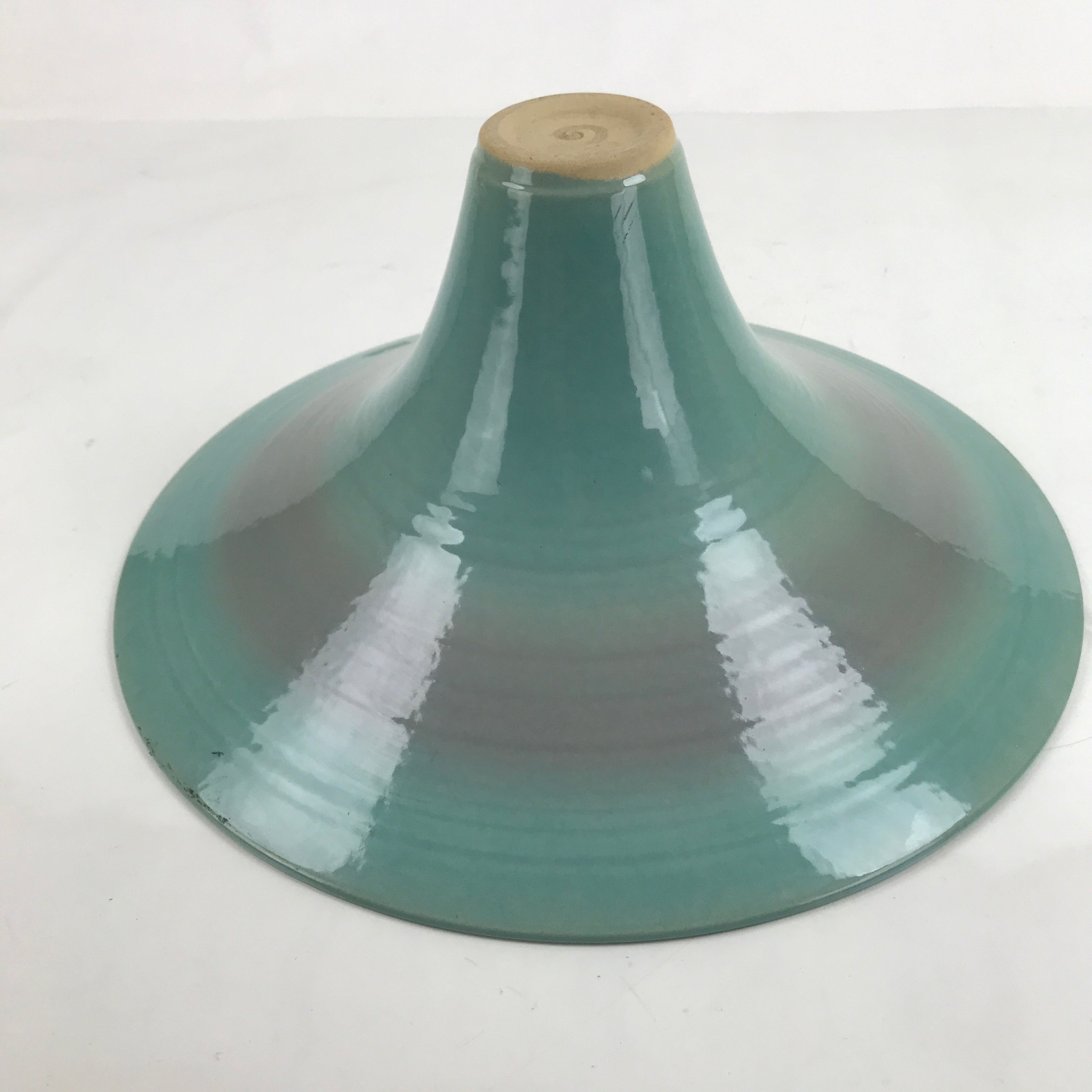 Japanese Ceramic Usubata Suiban Flower Vase Vtg Pottery Ikebana Blue Pink Y69