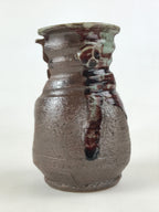 Japanese Ceramic Vase Kabin Vtg Brown Ikebana Flower Arrangement Box FK72