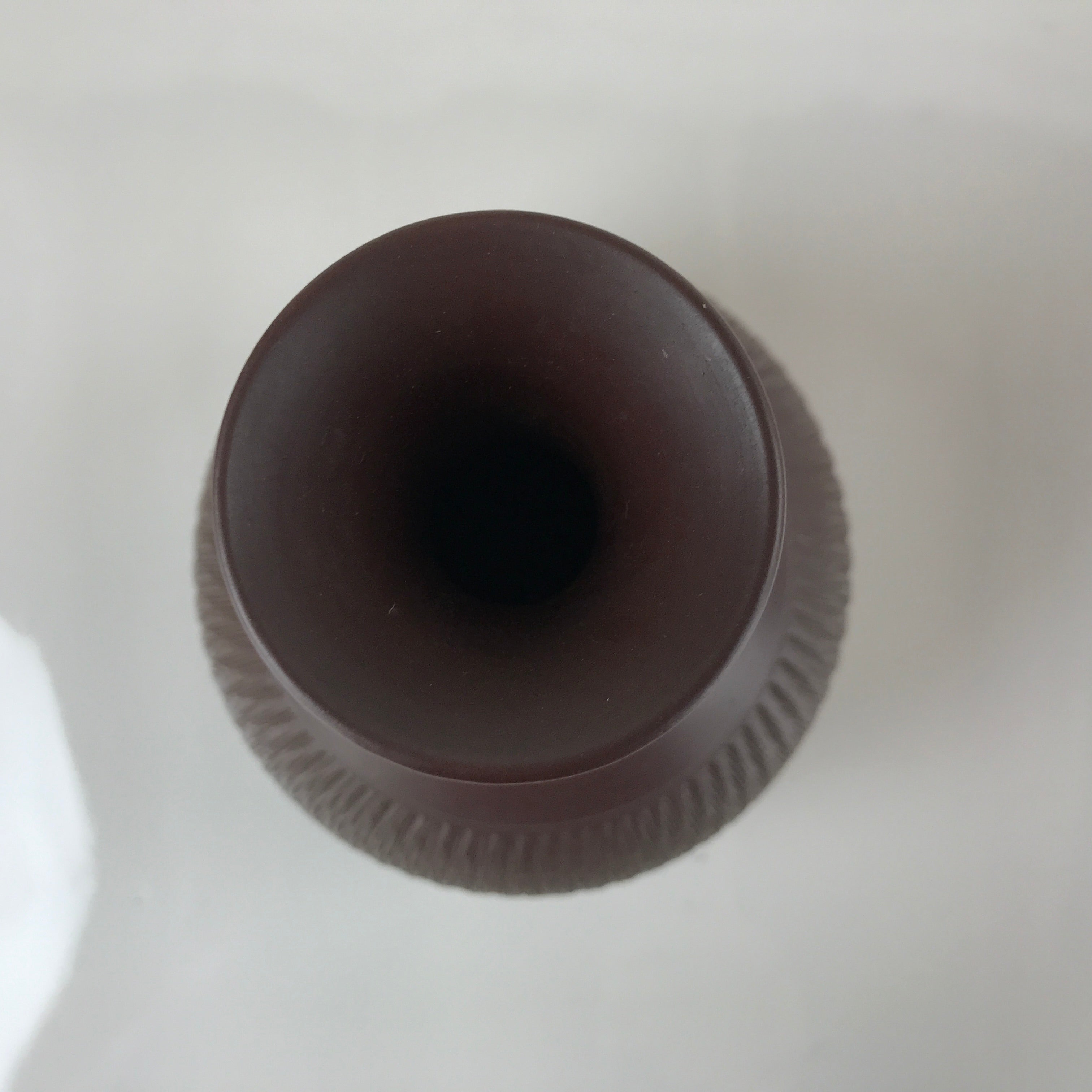 Japanese Ceramic Vase Kabin Vtg Ikebana Flower Arrangement Dark Brown FK93