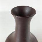 Japanese Ceramic Vase Kabin Vtg Ikebana Flower Arrangement Dark Brown FK93