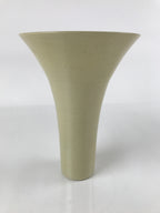 Japanese Ceramic Vase Kabin Vtg Ikebana Flower Arrangement Funnel Beige FK92