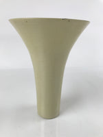 Japanese Ceramic Vase Kabin Vtg Ikebana Flower Arrangement Funnel Beige FK92