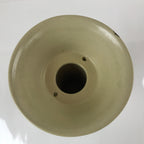 Japanese Ceramic Vase Kabin Vtg Ikebana Flower Arrangement Funnel Beige FK92