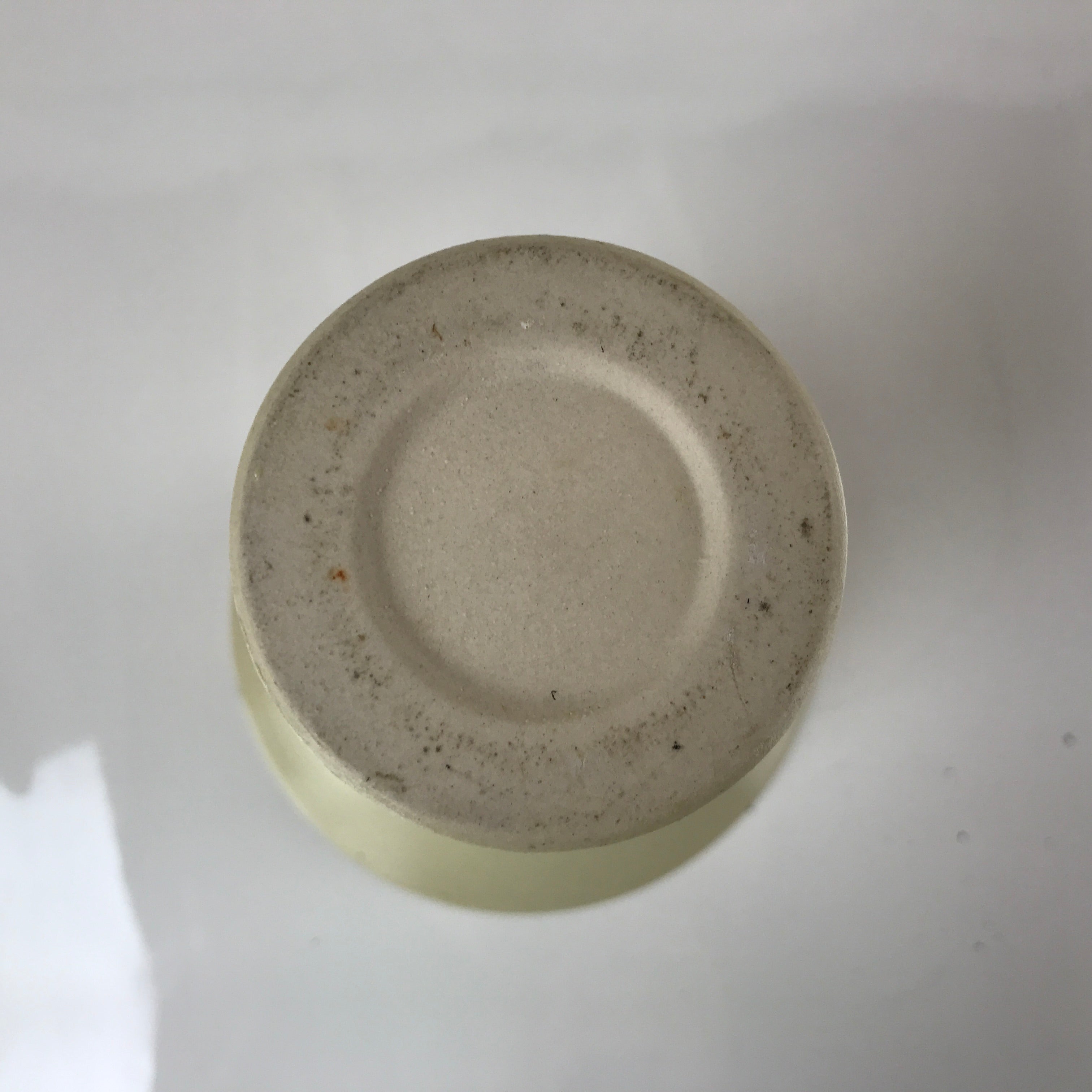 Japanese Ceramic Vase Kabin Vtg Ikebana Flower Arrangement Funnel Beige FK92