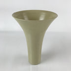 Japanese Ceramic Vase Kabin Vtg Ikebana Flower Arrangement Funnel Beige FK92