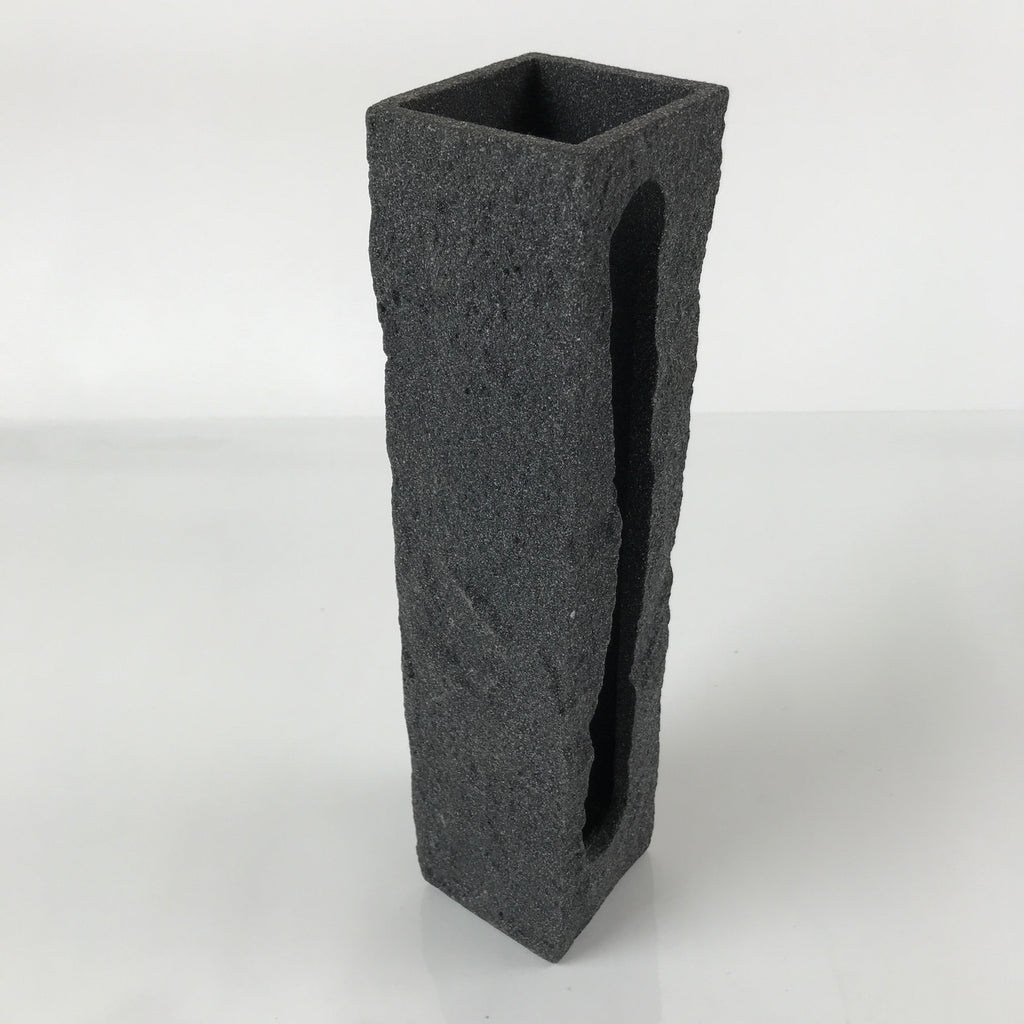 Japanese Ceramic Vase Kabin Vtg Ikebana Flower Arrangement Stone Gray FK94