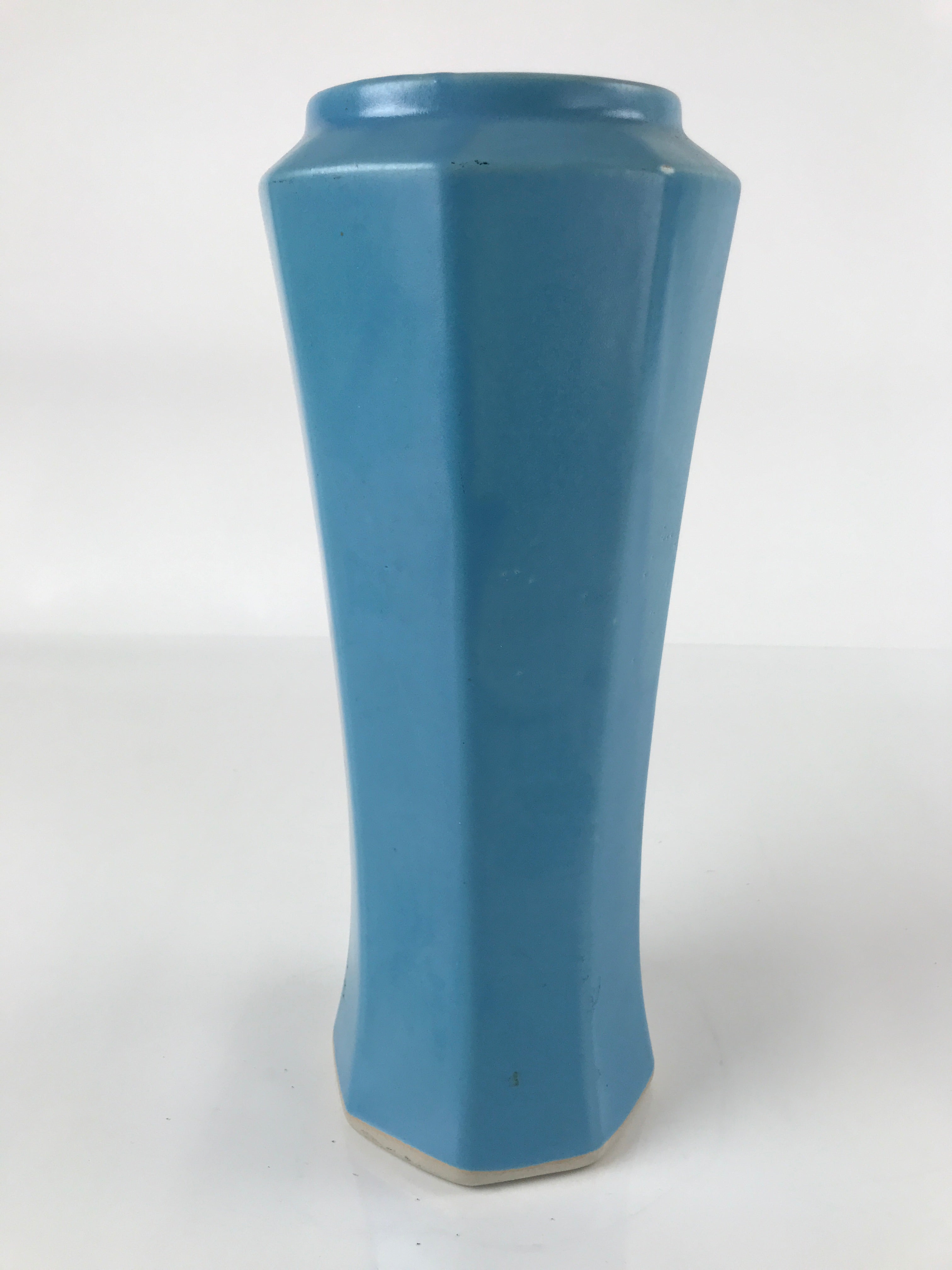 Japanese Ceramic Vase Kabin Vtg Ikebana Flower Arrangement Tall Light Blue FK91
