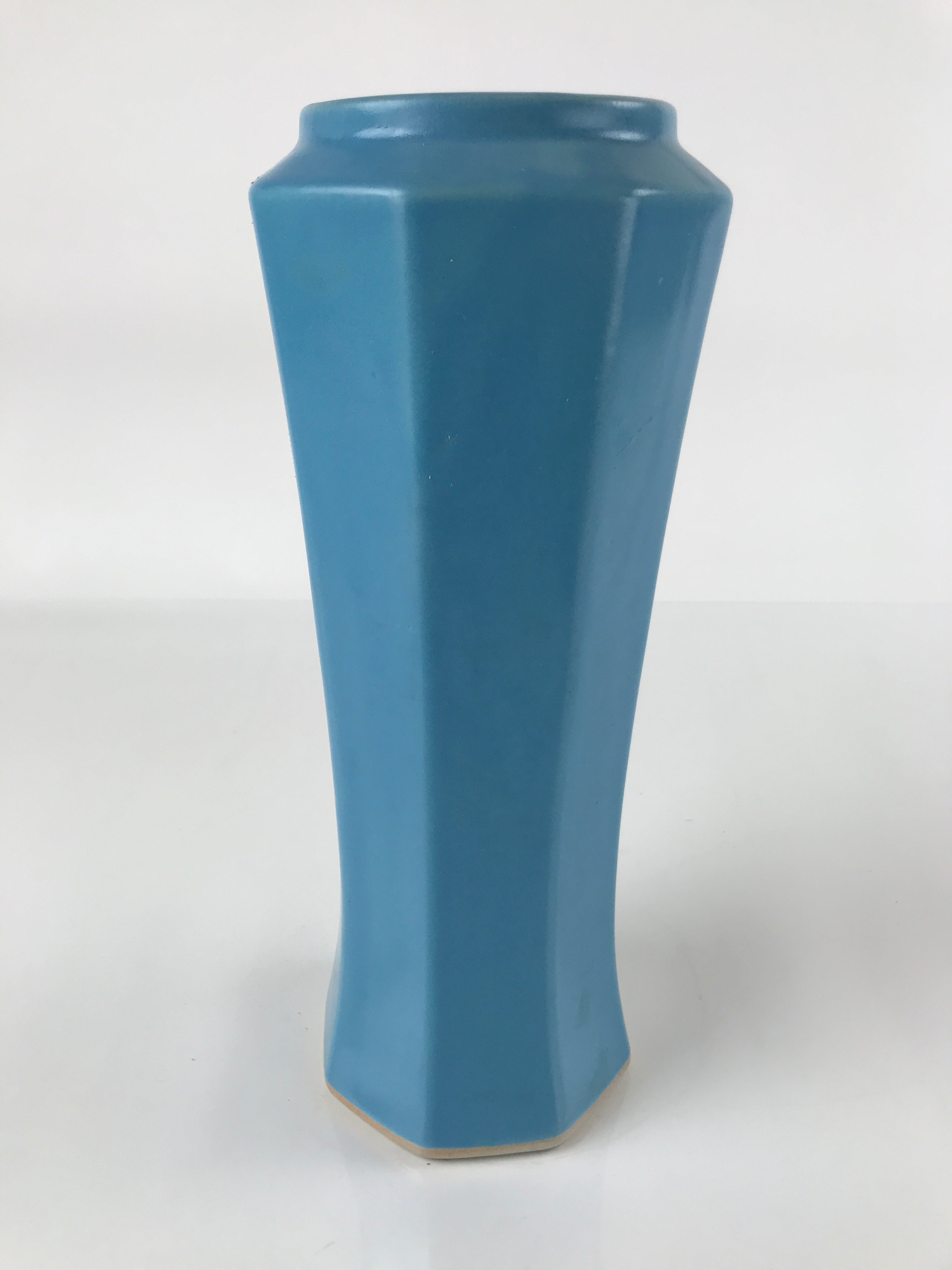 Japanese Ceramic Vase Kabin Vtg Ikebana Flower Arrangement Tall Light Blue FK91