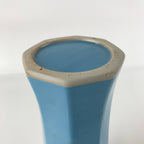 Japanese Ceramic Vase Kabin Vtg Ikebana Flower Arrangement Tall Light Blue FK91