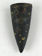 Japanese Ceramic Wall Hanging Single Flower Vase Vtg Kabin Flowers Black MFV76