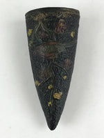 Japanese Ceramic Wall Hanging Single Flower Vase Vtg Kabin Flowers Black MFV76