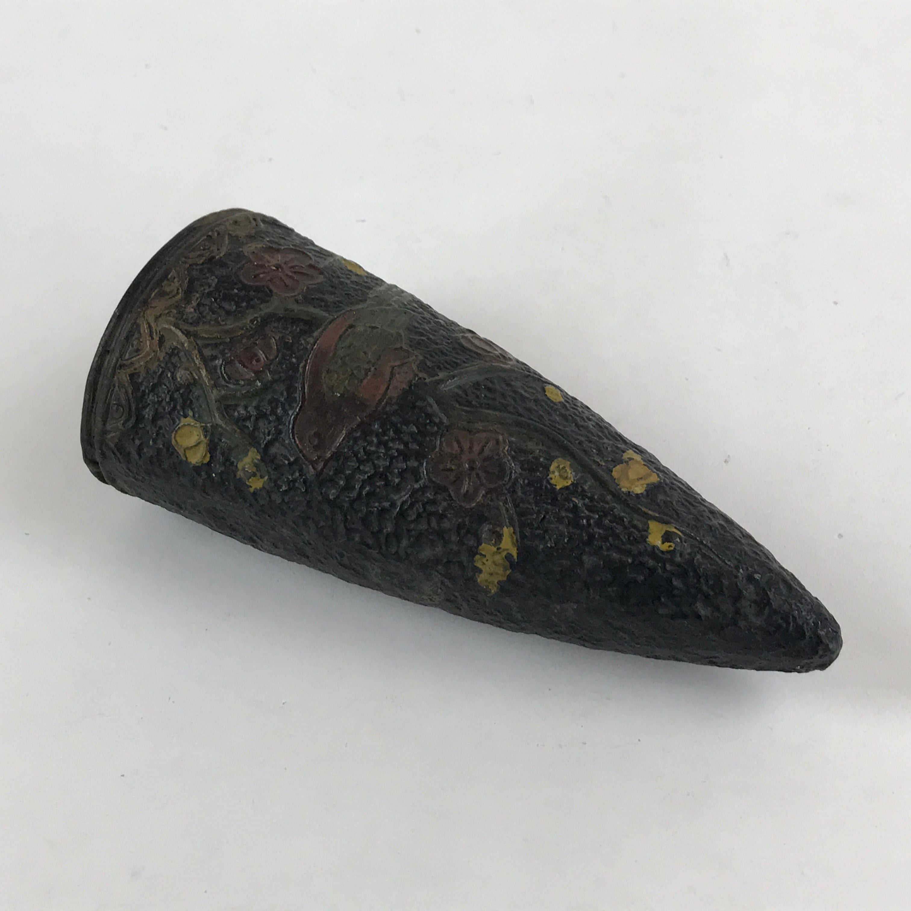 Japanese Ceramic Wall Hanging Single Flower Vase Vtg Kabin Flowers Black MFV76