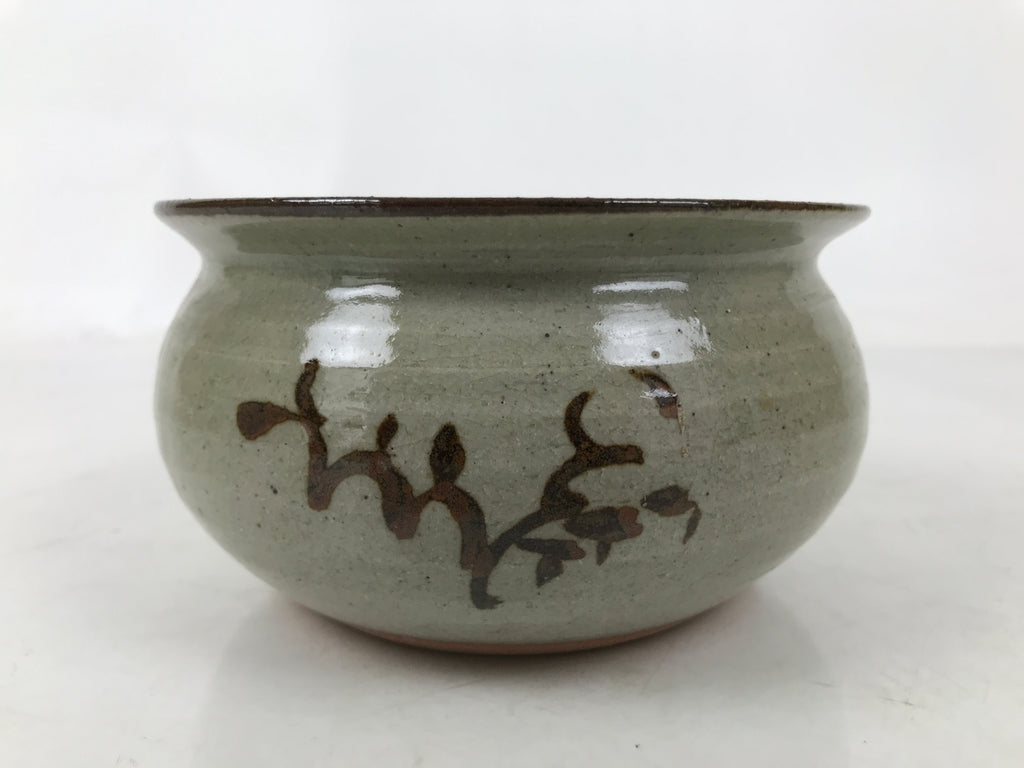 Japanese Ceramic Waste Water Bowl Kensui Vtg Egaratsu Tea Ceremony Gray CHB106