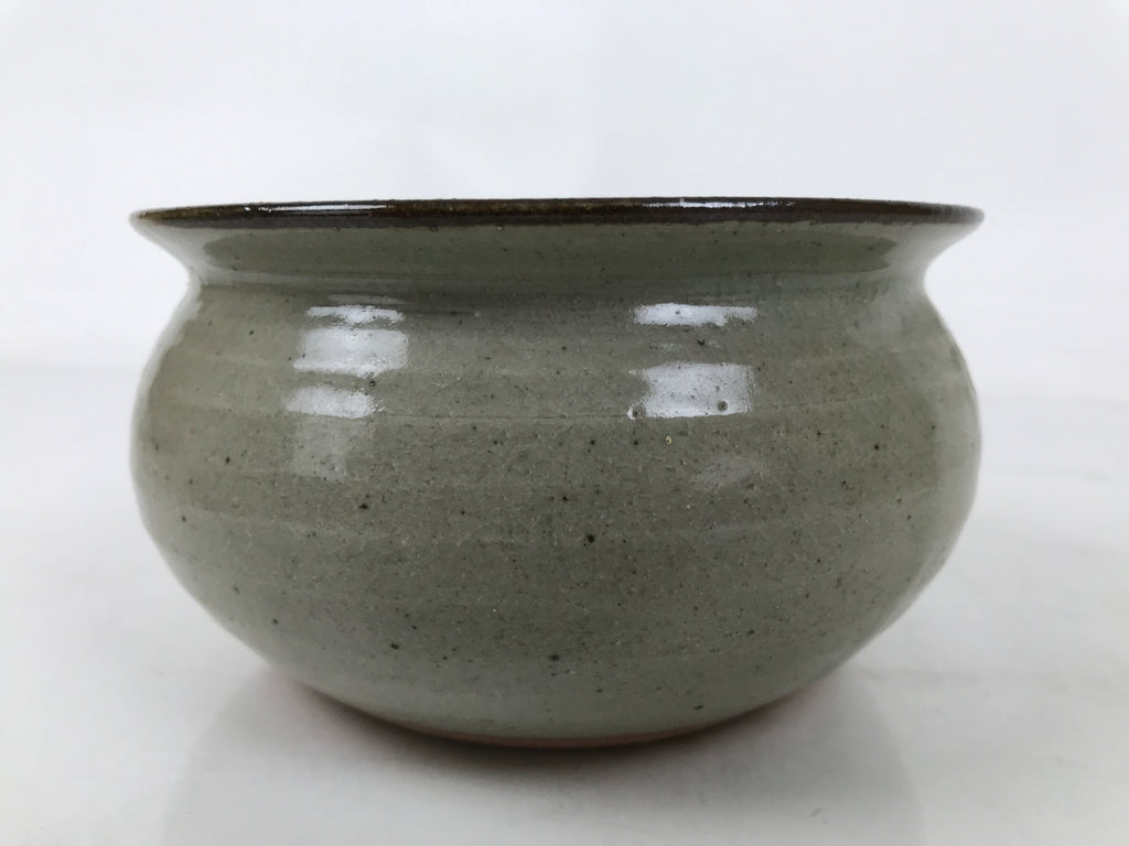 Japanese Ceramic Waste Water Bowl Kensui Vtg Egaratsu Tea Ceremony Gray CHB106