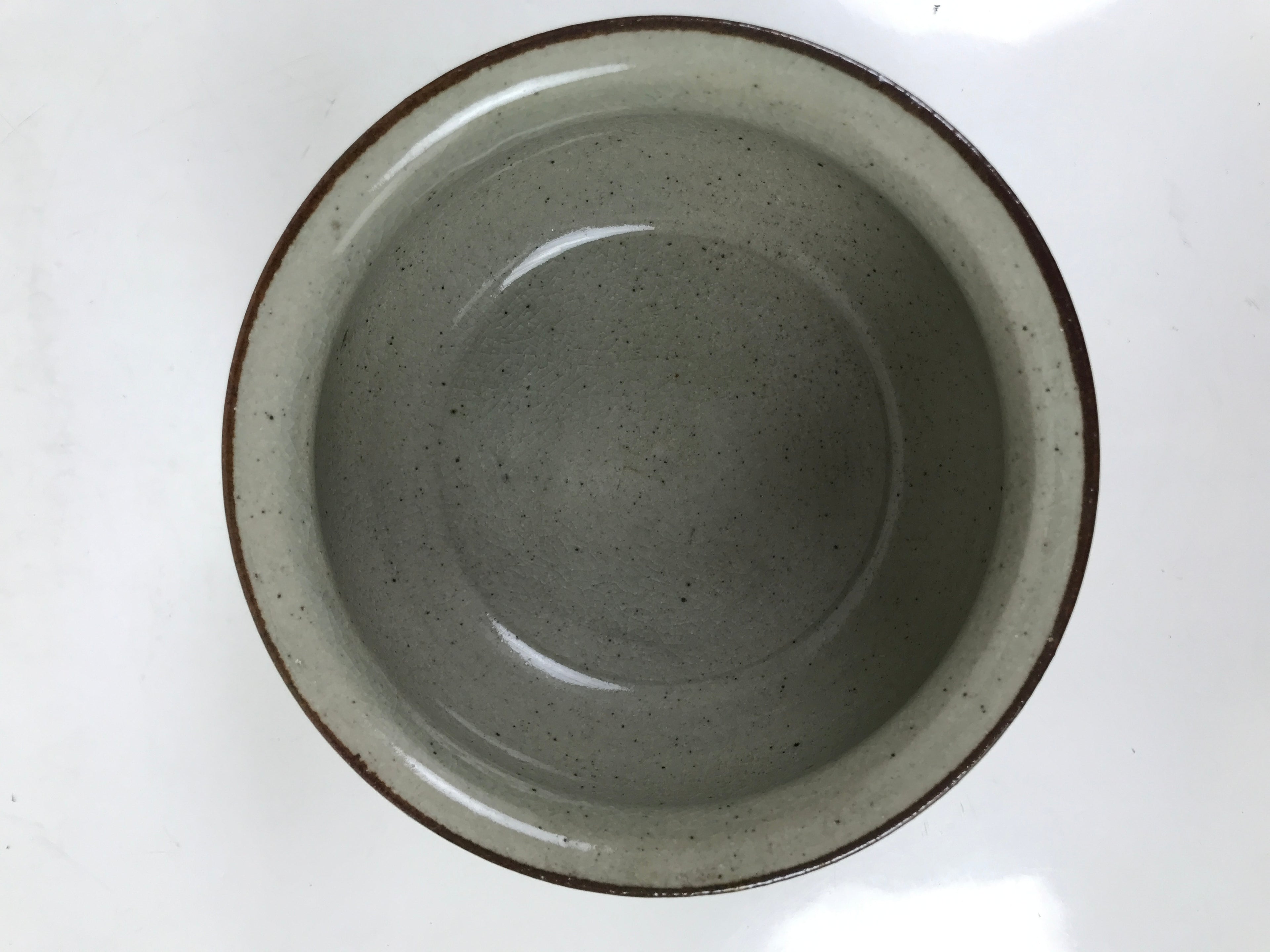 Japanese Ceramic Waste Water Bowl Kensui Vtg Egaratsu Tea Ceremony Gray CHB106