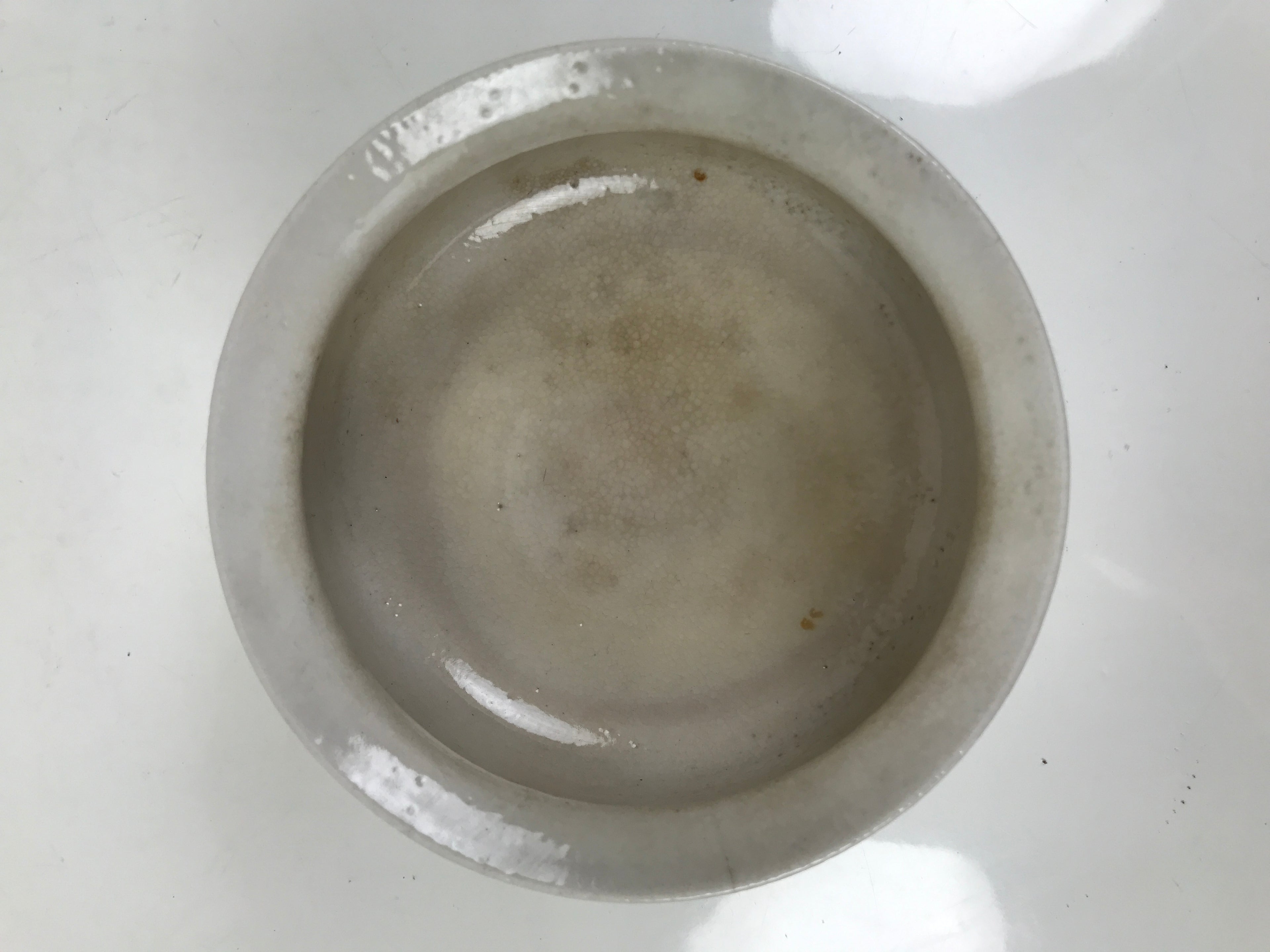 Japanese Ceramic Waste Water Bowl Kensui Vtg Shino Ware Tea Ceremony CHB111