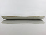 Japanese Ceramic White Small Plate Long Oval Vtg Pottery Yakimono PY444