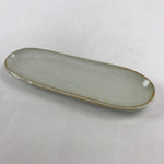 Japanese Ceramic White Small Plate Long Oval Vtg Pottery Yakimono PY444