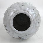 Japanese Ceramic Yuki Shino Ware Flower Vase Vtg Ikebana Kabin White Round FK119
