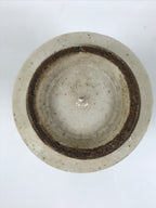 Japanese Ceramic Yunomi Teacup Pottery Vtg Black Kanji Beige Sencha TC612