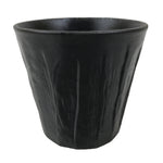 Japanese Ceramic Yunomi Teacup Simple Pottery Vtg Black Sencha Yakimono TC585