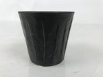 Japanese Ceramic Yunomi Teacup Simple Pottery Vtg Black Sencha Yakimono TC586