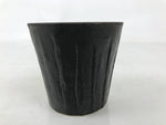 Japanese Ceramic Yunomi Teacup Simple Pottery Vtg Black Sencha Yakimono TC586