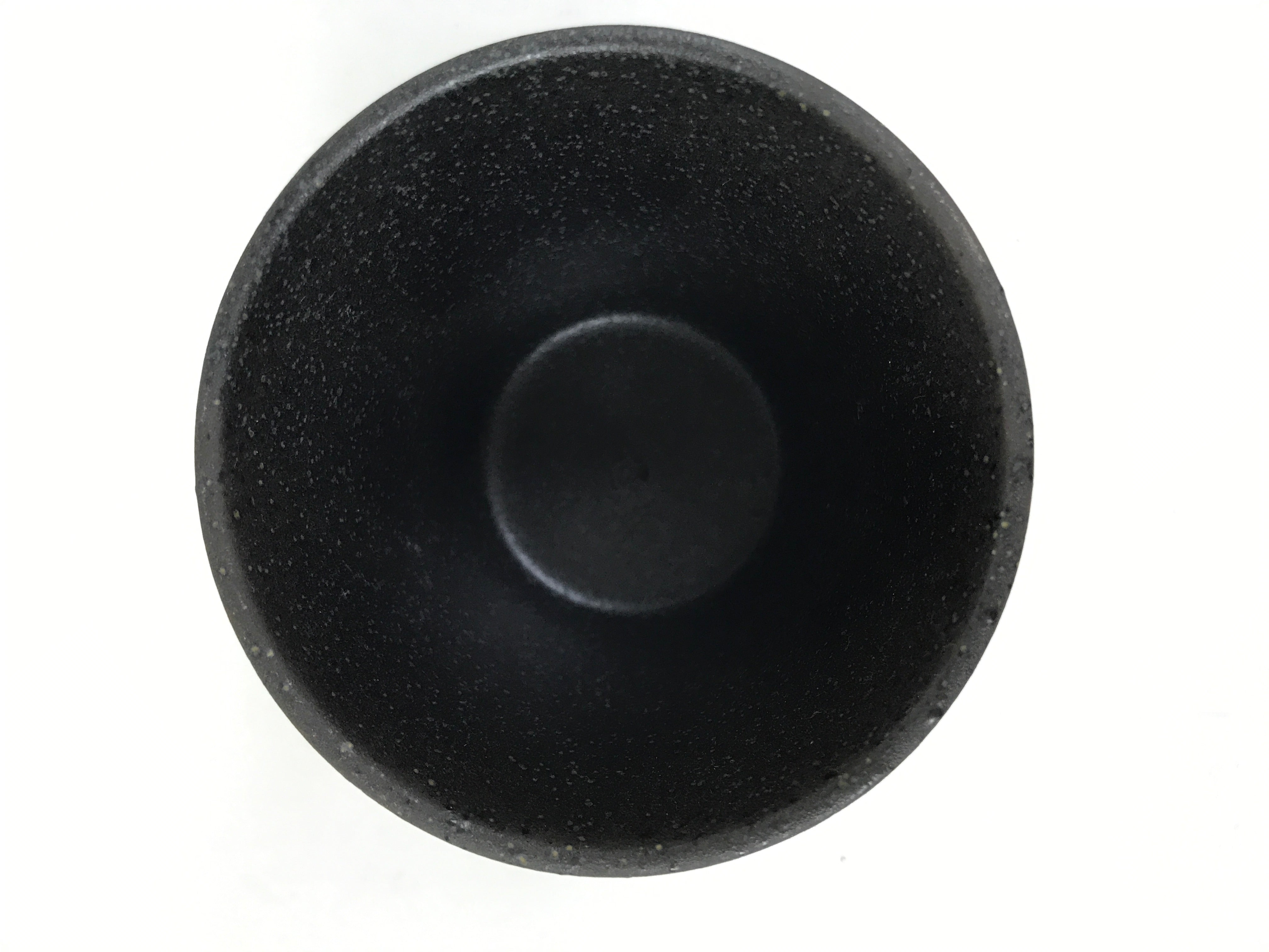 Japanese Ceramic Yunomi Teacup Simple Pottery Vtg Black Sencha Yakimono TC586