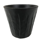 Japanese Ceramic Yunomi Teacup Simple Pottery Vtg Black Sencha Yakimono TC586